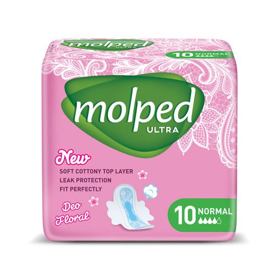 Absorbante  igienice  MOLPED Normal Deo Molped  4 picaturi, 10 buc.