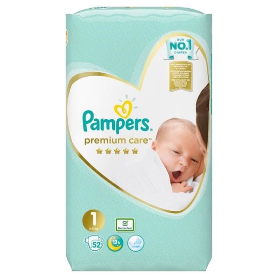 Подгузники для детей PAMPERS VP Premium Care New Baby №1, 2-5 кг, 52 шт