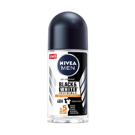 Antiperspirant roll-on NIVEA Ultimate Impact, alb-negru, pentru barbati, 50 ml