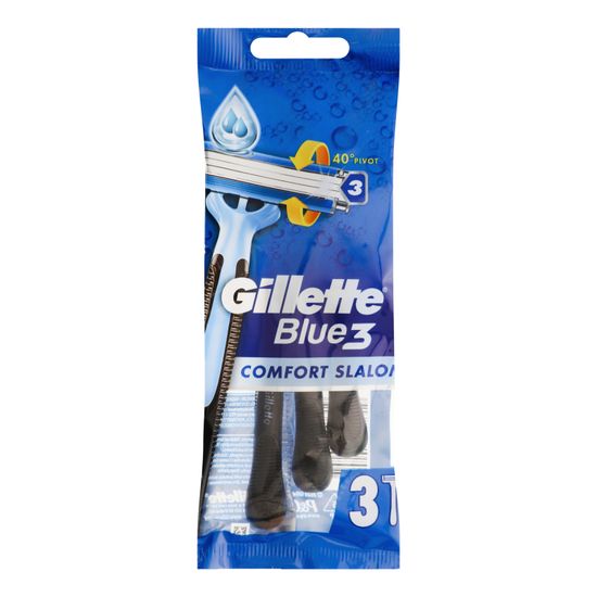 Станки GILLETTE BLUE 3 SLALOM COMFORT одноразовые, 3 лезвия, 3 шт