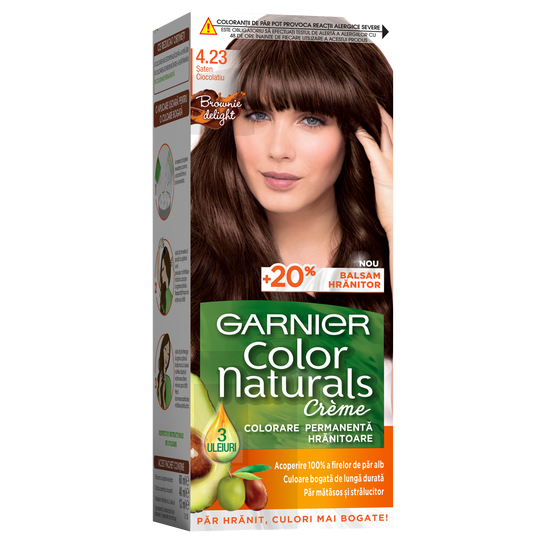 Крем-краска для волос GARNIER Color Naturals, 4.23 Холодный Трюфельный Каштановый, +питательный бальзам, 112 мл