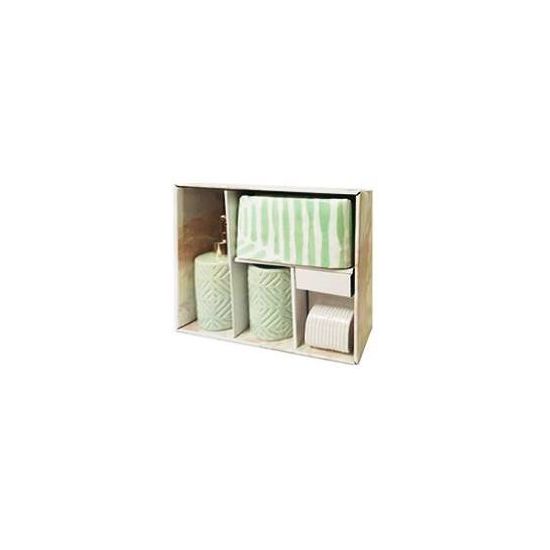 Набор для ванной керамический, 3 цвета,+ шторка, 180 X 180 cm 3 шт, изображение 2