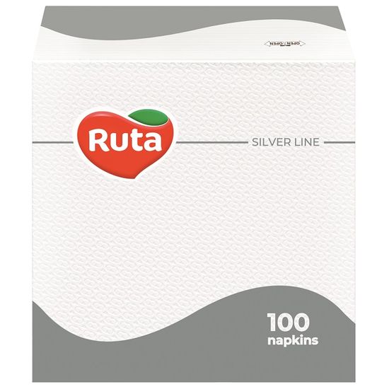 Салфетки кухонные RUTA 1 слой, белые, 33 х 33 см, 100 шт