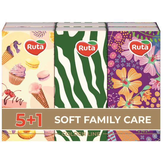 Носовые платки RUTA Soft Family Care, 3 слоя, 60 шт