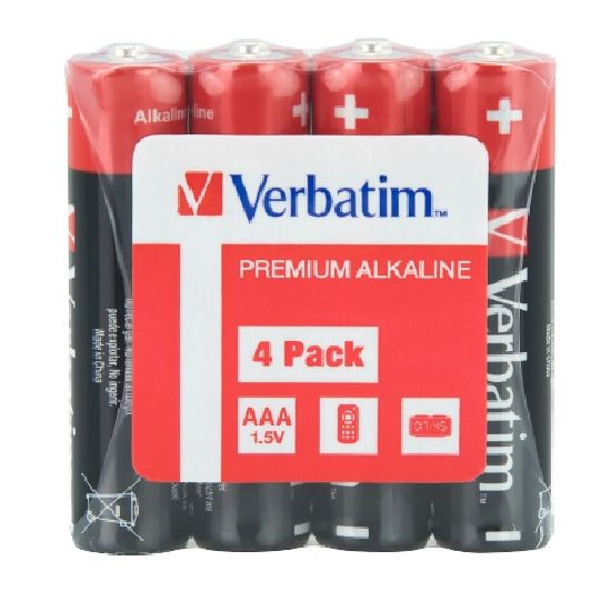 Baterii alcaline AAA Verbatim (Pack Shrink) 4 buc