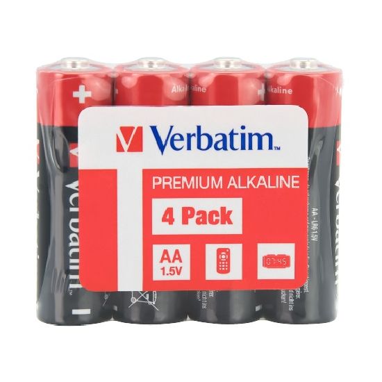 Щелочные батарейки AA Verbatim 4 штук (Pack Shrink)
