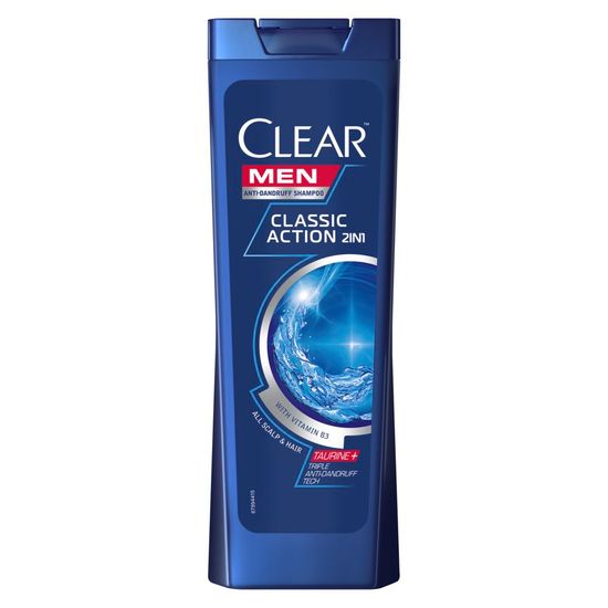 Шампунь для волос CLEAR MEN Classic Action 2в1, против перхоти, витамин B3, 400 мл