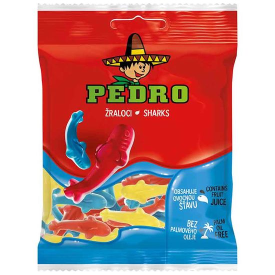 Жевательные конфеты PEDRO, акулы, 80 гр