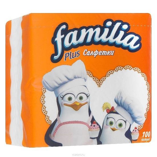 Servetele de bucatatrie FAMILIA, 1 strat, albe, 100 buc