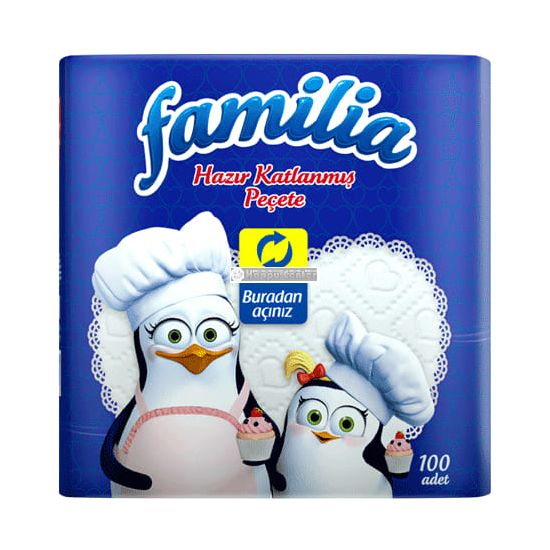 Servetele de bucatarie FAMILIA, 1 strat,  albe, 100 buc