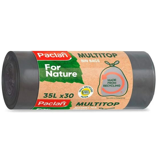 Мешки для мусора PACLAN ECO For Nature, с завязками, 30 шт/35 л