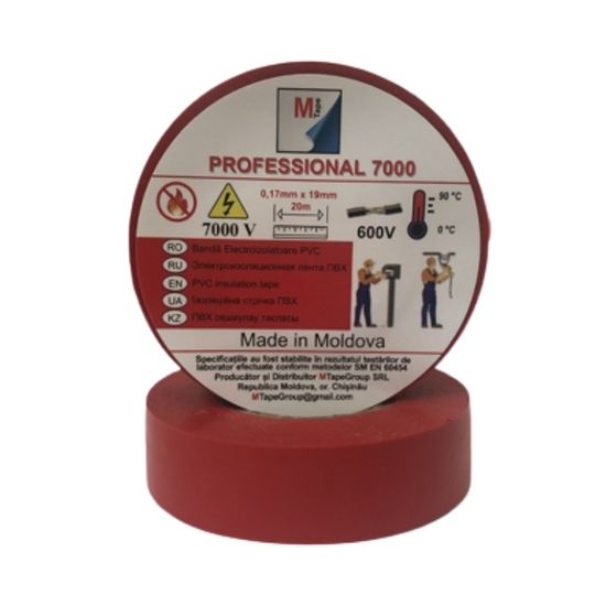 Banda Electroizolanta MTP PRO, rosu, 0,17 mm x 19 mm x 20 m