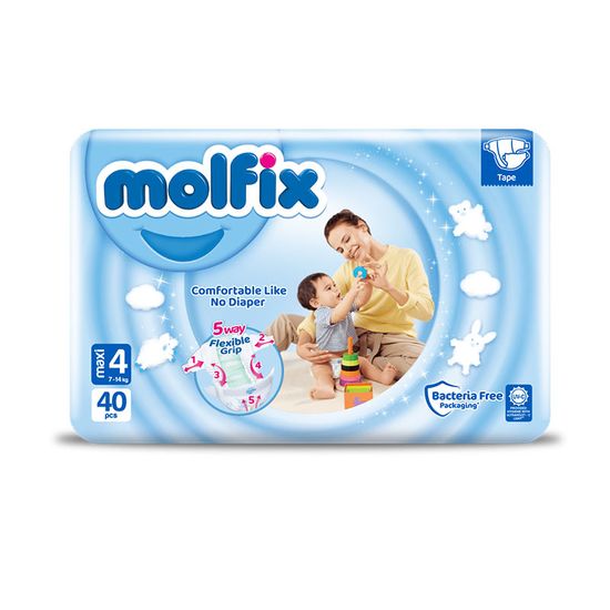 Scutece pentru copii MOLFIX №4 Anti Sagging MAXI, 7-14 kg, 40 buc