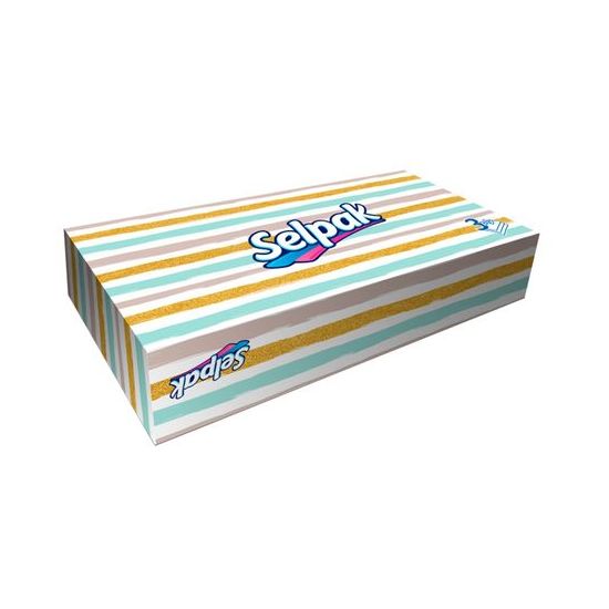 Салфетки в коробке SELPAK Maxi 3 слоя косметические 100 шт, изображение 2