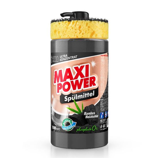 Средство для мытья посуды MAXI POWER Черный уголь, 1 л