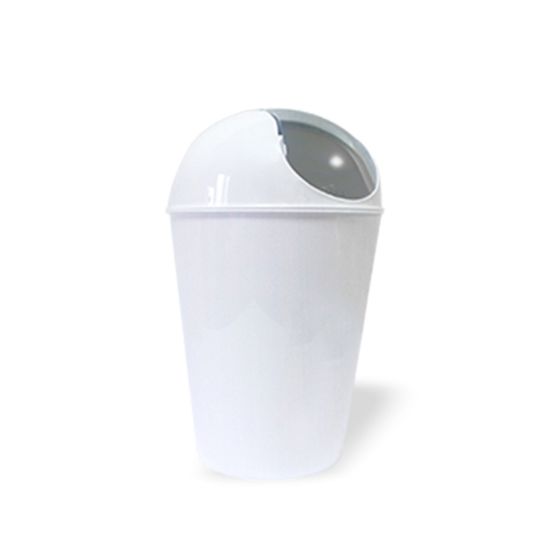 Cos pentru gunoi Conical, cu capac batant, alb, 5.6 l