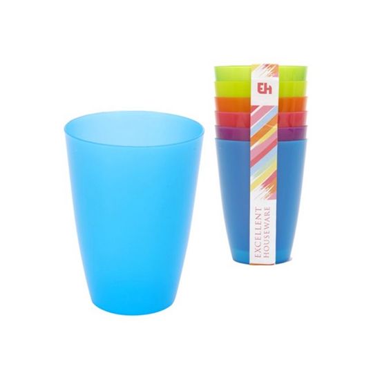 Set pahare EH din plastic diverse culori, 6 buc