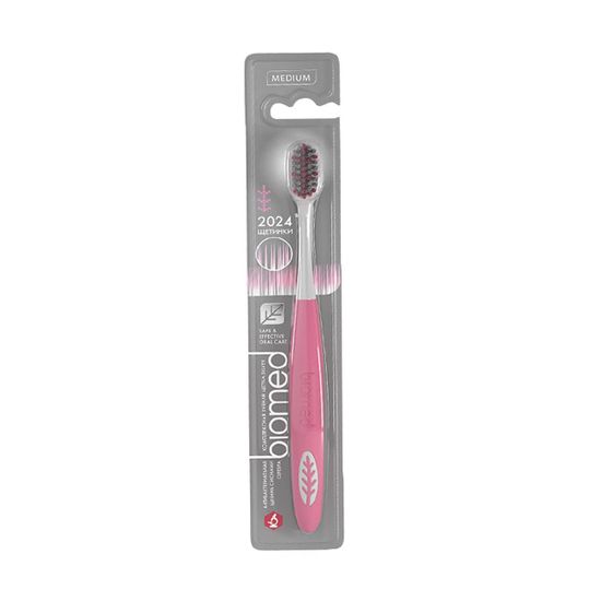 Зубная щётка BIOMED Silver Medium розовая