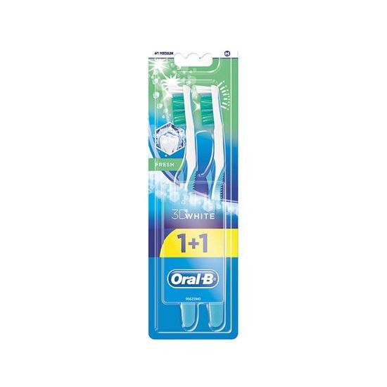 Зубная щетка ORAL-B 3D White Fresh, 40 средняя, 1+1 шт