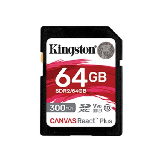 Карта памяти SD KINGSTON Canvas React Plus, UHS-II, U3, V90, 64GB