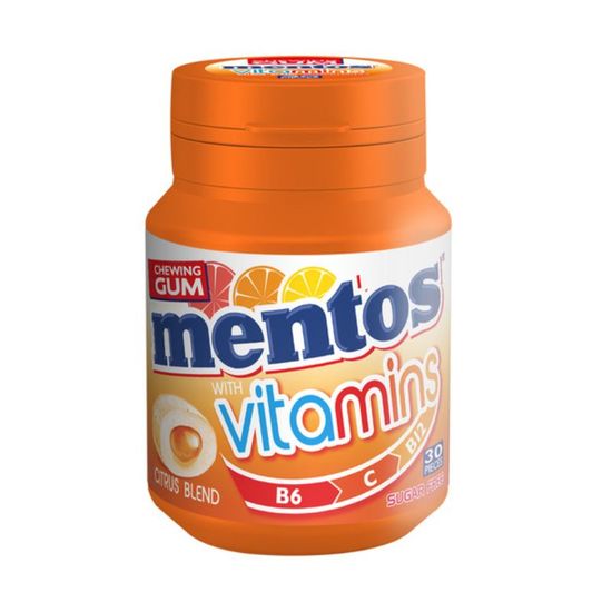 Guma de mestecat MENTOS Vitamins Citrus, 60 g