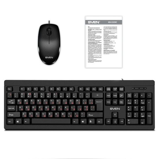 Set Tastatura+mouse SVEN KB-S320C, negru, Rus/Ukr/Eng, 4 image