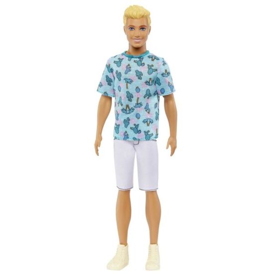 Кукла BARBIE Кен, Модник со светлыми волосами и футболкой с кактусами, изображение 2