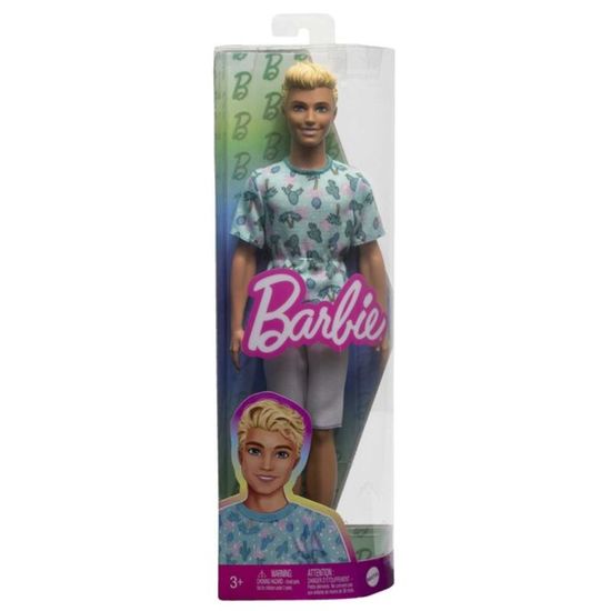 Кукла BARBIE Кен, Модник со светлыми волосами и футболкой с кактусами, изображение 5