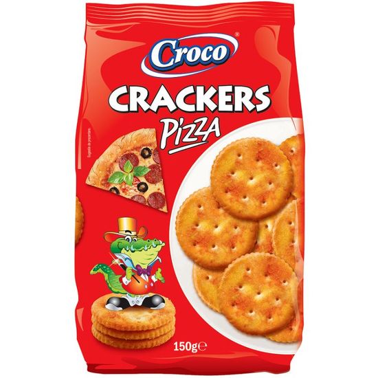 Crackers CROCO Big cu aroma pizza, 150 g