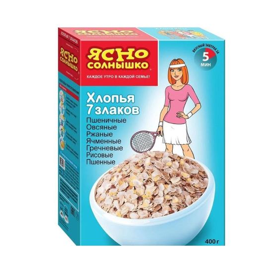Fulgi ЯСНО СОЛНЫШКО, 7 cereale, 400g