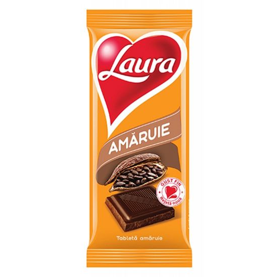 Ciocolata LAURA, amaruie, 20.5% cacao, 90g