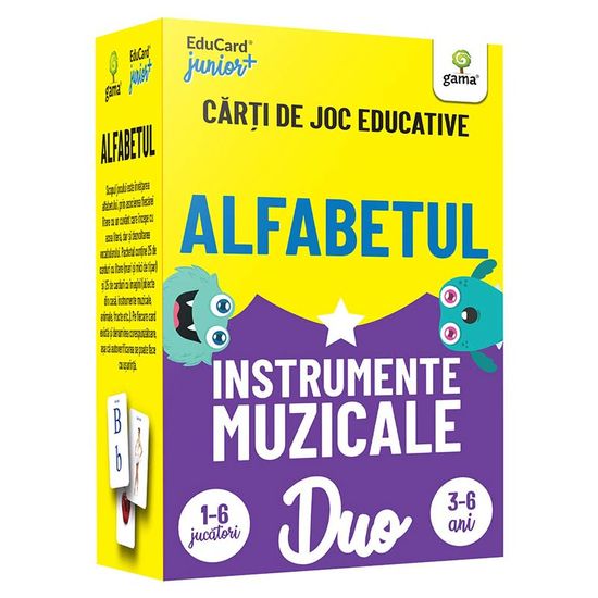 Carti de joc educative. Alfabetul • Instrumente muzicale. DuoCard