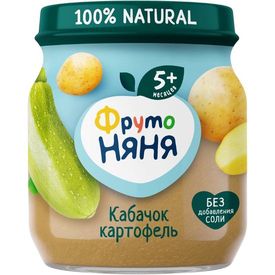 Пюре ФРУТОНЯНЯ, кабачок, картофель, от 5 месяцев, 110 гр