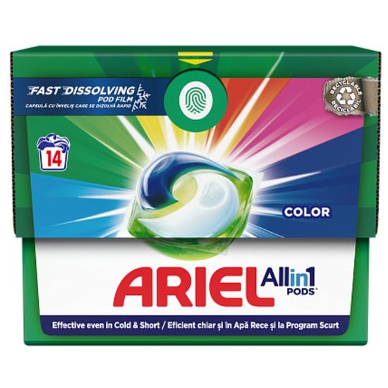 Капсулы для стирки ARIEL Pods Color Gel, для цветного белья, автоматическая стирка, 14 шт