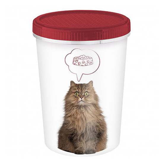 Container pentru hrana Lucky Pet 1.6 l, pentru pisici, bordo