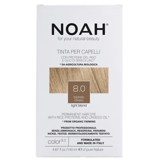 Vopsea pentru par NOAH, blond deschis 8.0, 140 ml