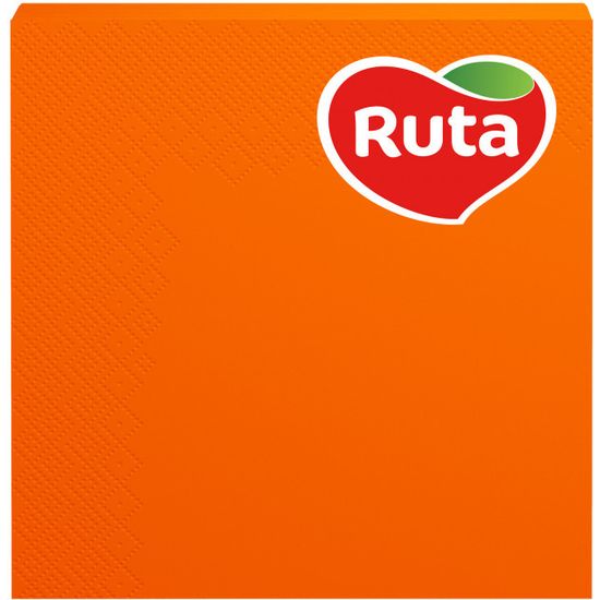 Салфетки RUTA 3 слоя оранжевые 33 х 33 см, 20 шт