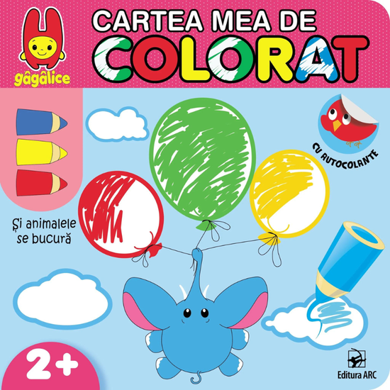 Cartea mea de colorat. Si animalele se bucura. Cu autocolante