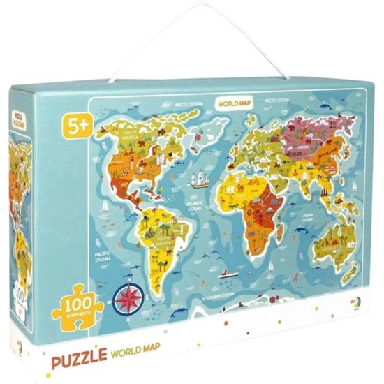 Puzzle DODO Harta Lumii (engleza), 100 puzzle, 300123