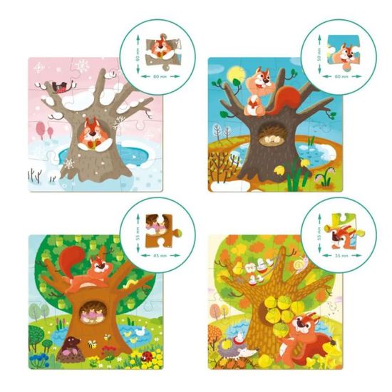 Пазлы DODO 4в1 Времена года (12, 16, 20, 24 puzzle), 300125, изображение 2