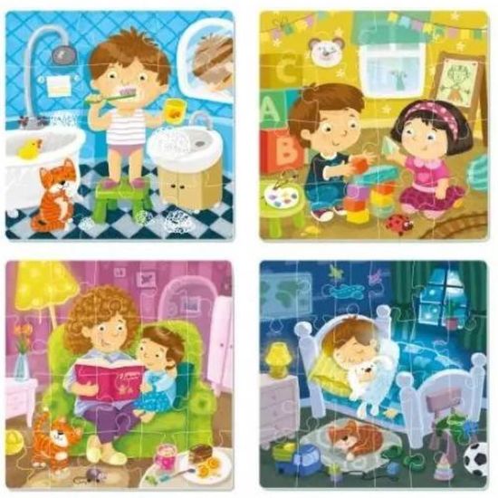 Пазлы DODO 4в1, Распорядок дня, (12, 16, 20, 24 puzzle), 300130, изображение 3
