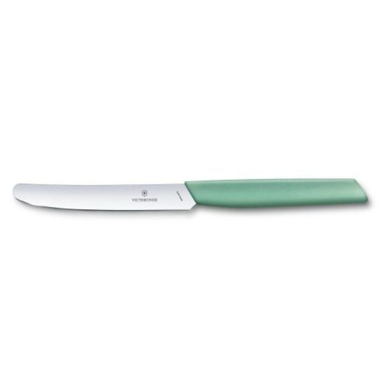 Cutit VICTORINOX Swiss Modern, tomato and table, 11cm, wavy, mint, 6.9006.11W41