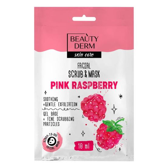 Scrub-maska pentru fata BEAUTYDERM Pink Raspberry, 10 ml