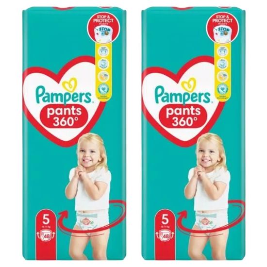 Set scutece pentru copii PAMPERS Pants Junior № 5, 12-17 kg, 2 x 48 buc