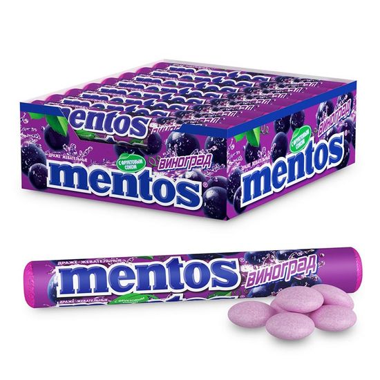 Drajeu de mestecat MENTOS Strugure, 37 g