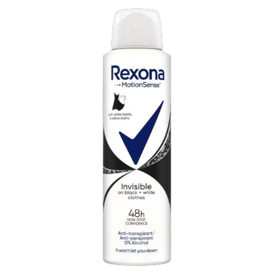 Antiperspirant-spray REXONA Deo Invisible, alb-negru, pentru femei, 150 ml