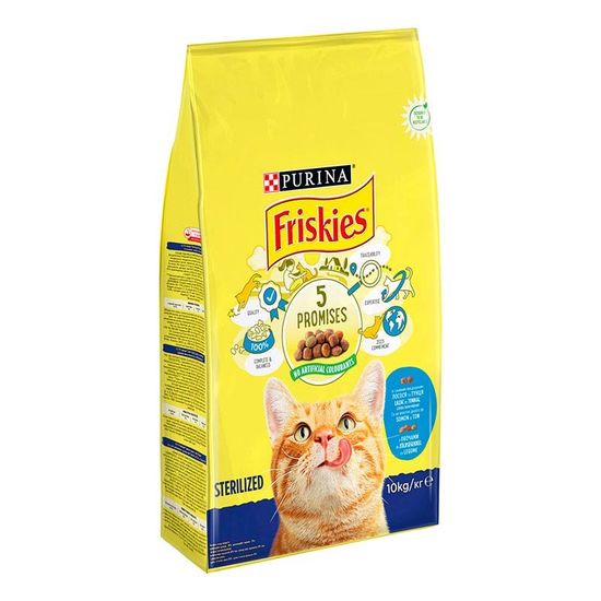 Корм сухой для кошек FRISKIES Sterilized Лосось+Овощи, 10кг