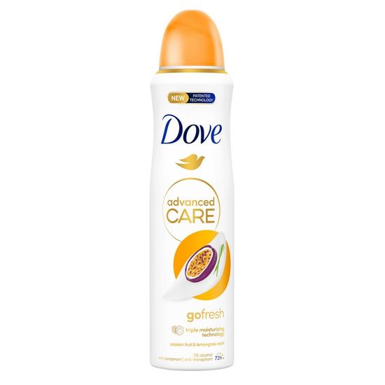 Deodorant DOVE Deo Advanced Care Go Fresh Passion Fruit&Lemongrass Scent, 150 ml