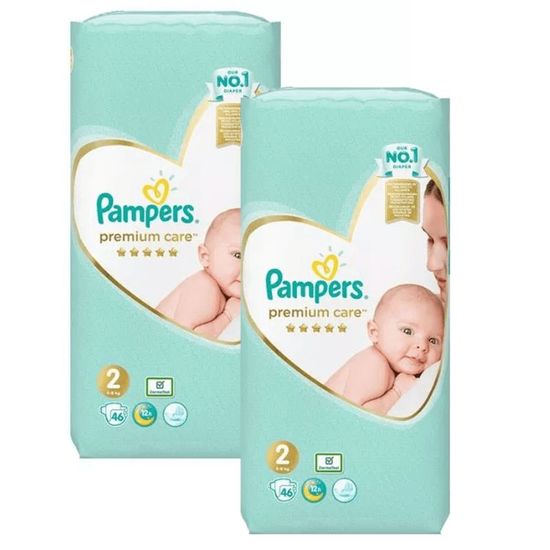 Набор подгузников для детей PAMPERS Premium Care Scutece Mini № 2, 4-8 кг, 46 шт x 2