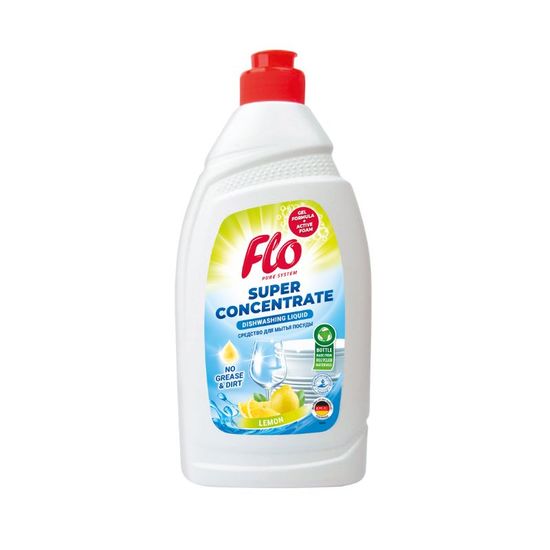 Жидкость для мытья посуды FLO Лимон, суперконцентрат, 500мл